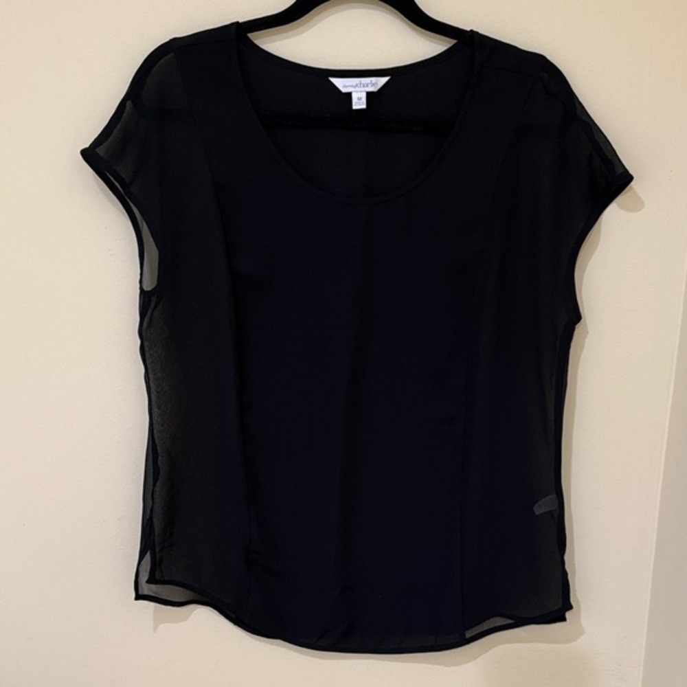 Charming Charlie black blouse Short sleeve shirt women’s casual summer Top M
